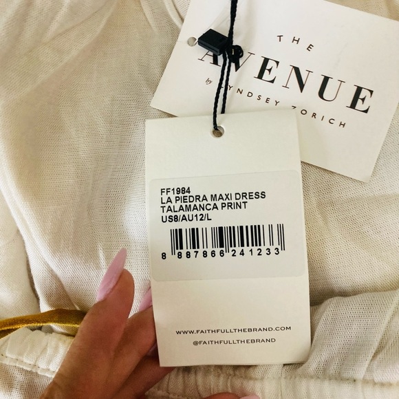 Faithfull the Brand “la puede a” linen halter maxi dress in yellow print. 8 - Picture 9 of 13